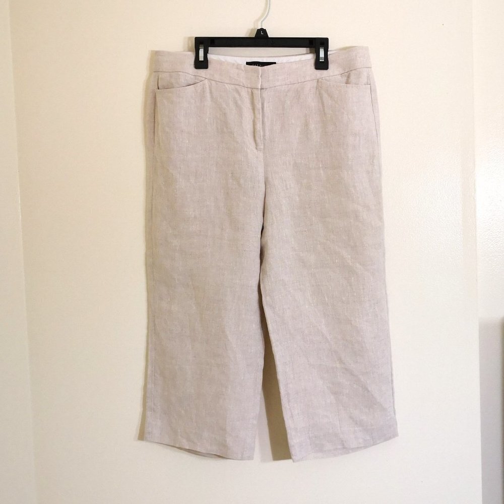 Talbots 100%‎ Linen Cropped Pants Size 8P